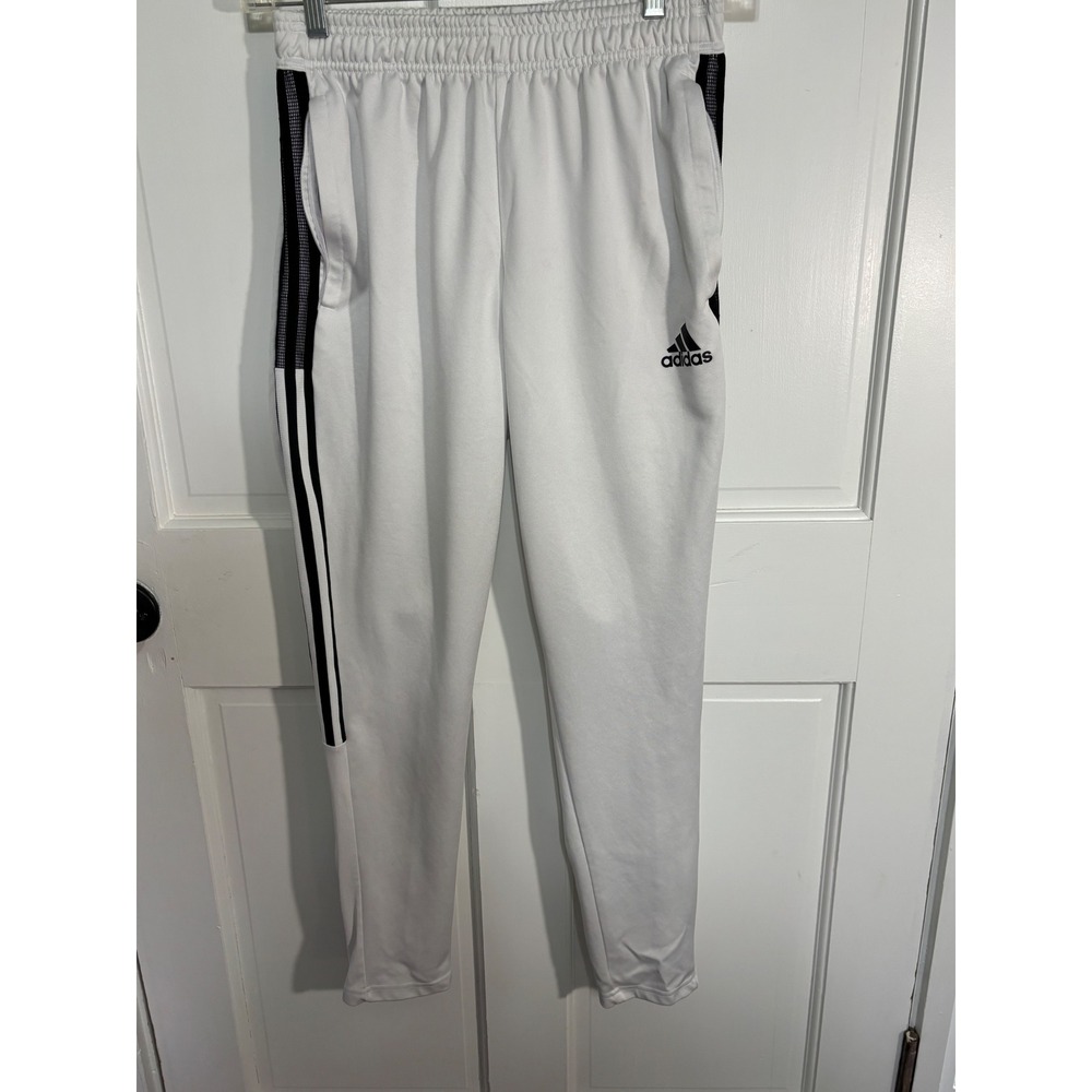 Adidas Aeroready Primegreen Soccer Training Pants Mens Medium White Black Stripe